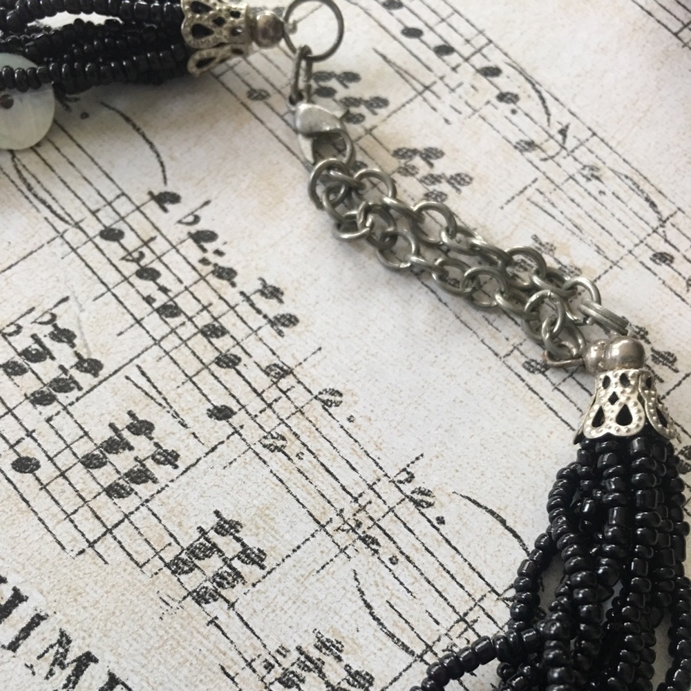 Black Shell Multi Strand Necklace - image 5